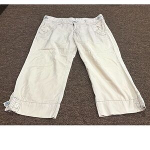 EUC! Lucky Sz 6/28 Women's Off White Cropped Pants ties casual bottoms
